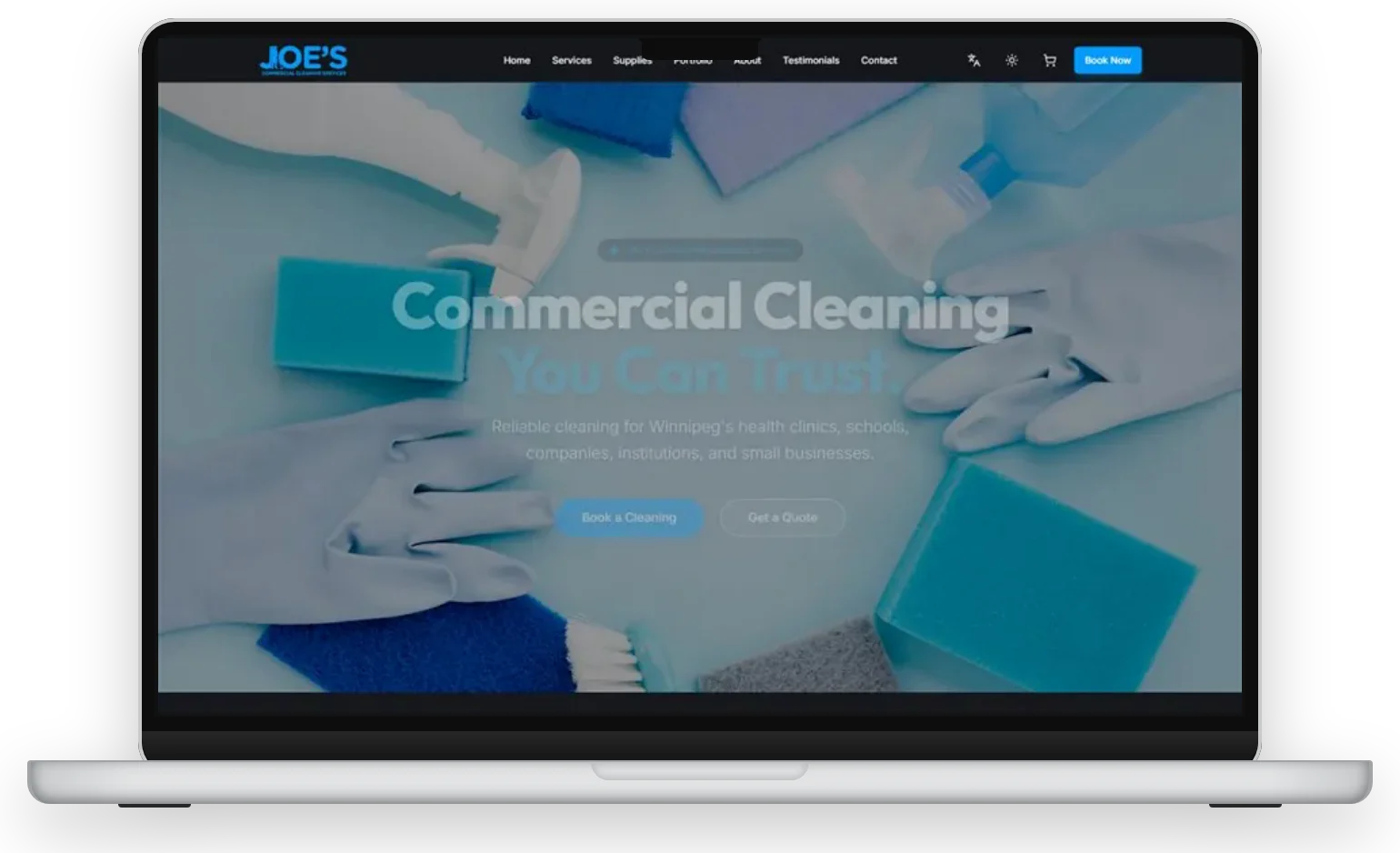Joe's Commercial Cleaning on desktop and phone